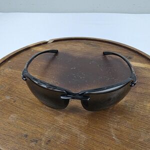 Maui Jim Banyans Sunglasses Mens 70-17-130 Black Green Polarized Wrap MJ-412-02